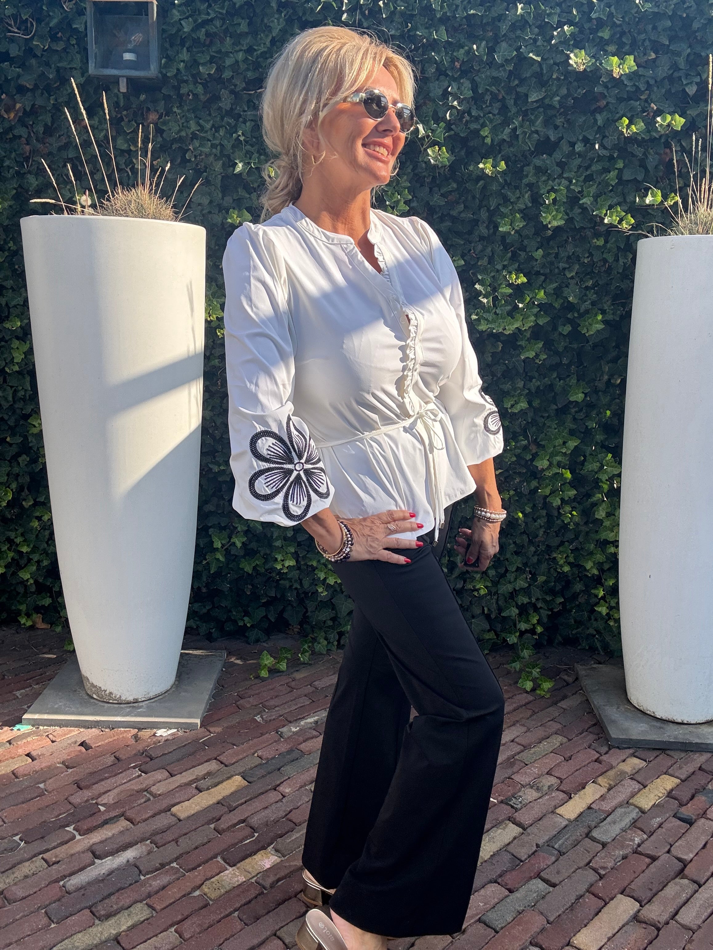 Triple Nine Blouse BLS5923 Broderie/Cord Wit